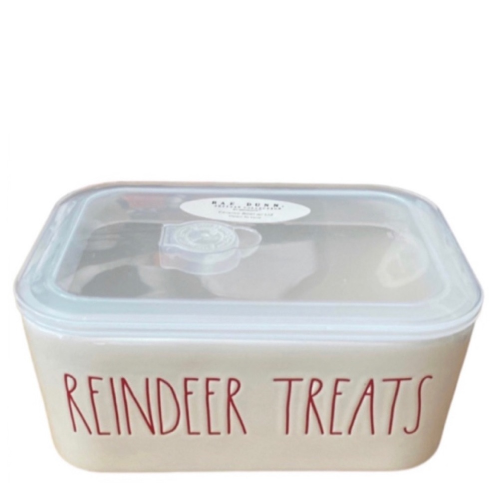 NEW Rae Dunn Reindeer Treats Container Christmas